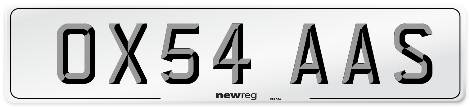 OX54 AAS Number Plate from New Reg